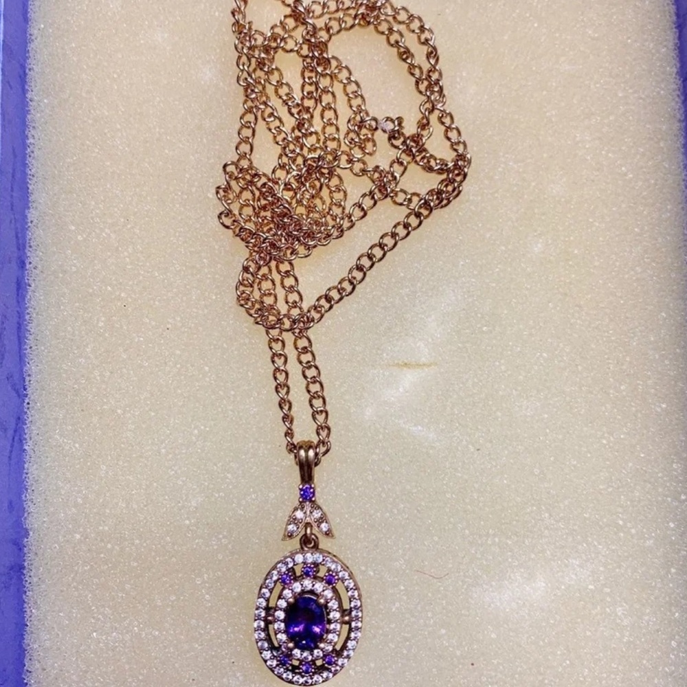 💜 Stunning Purple Elegant 15in Necklace 💜
